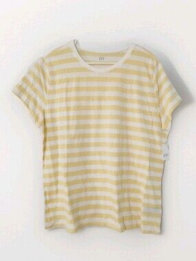 NWT Gap Yellow Striped Tee Top T-shirt XXL